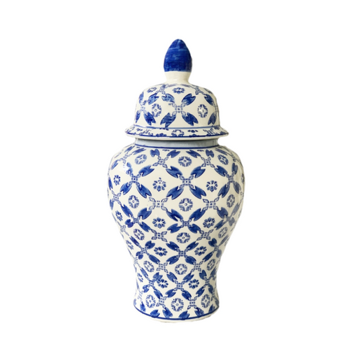 The Blue & White Temple Jar in an elegant setting