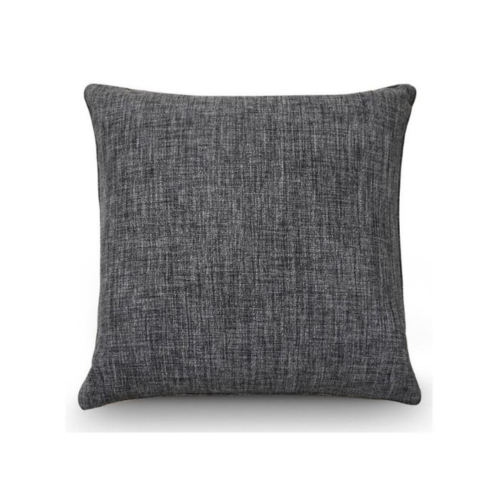 Urban Chic: Dark Grey Ribbed Fabric Bold Style Cushion