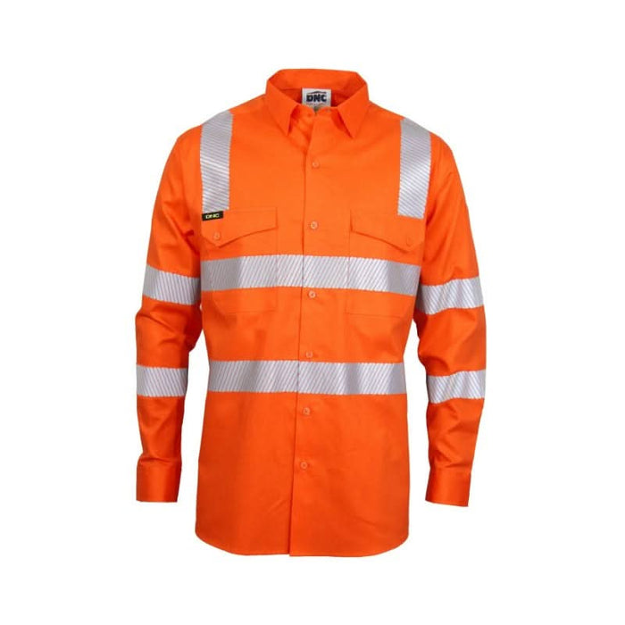 DNC Hi Vis Segment Reflective Taped Day Night Coolight Vic Rail Shirt - Shopica Pty Ltd