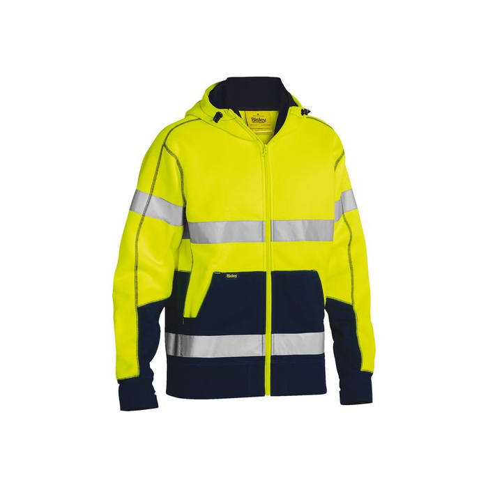 Bisley 3M Reflective Taped Hi Vis Fleece Hoodie Hooded Jacket