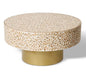 Contemporary elegance unveiled - the Capiz Coffee Table in cream and gold, embodying sophistication in every detail