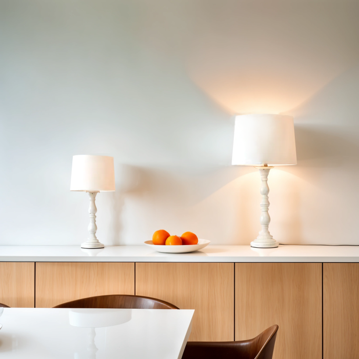 Country Table Lamp Off-White Base White Shade Lamp - Shopica Pty Ltd