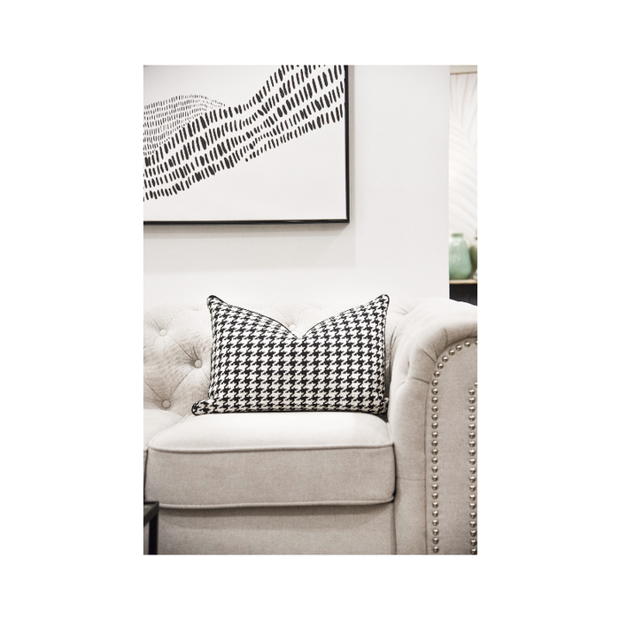 Unveil Sophistication: Houndstooth Print Woven Modern Cushion