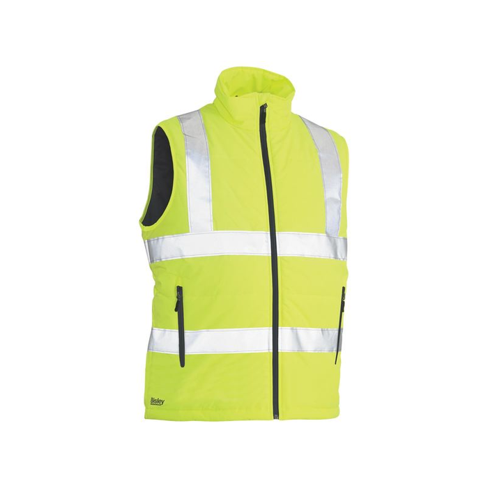 Bisley Hi Vis Reflective Tape 2 Layer Water Resistant Puffer Vest