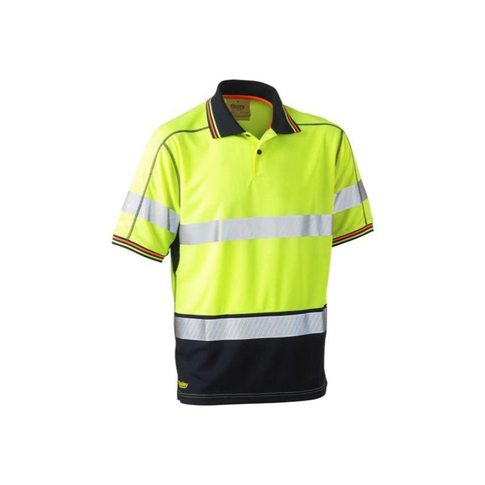 Bisley Taped Two Tone Hi Vis Polyester Mesh Short Sleeve 3M Reflective Tape Polo Shirt