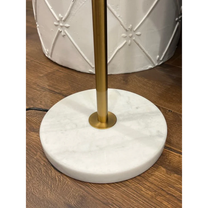 Gold and black Metal Floor Lamp with Marble Base