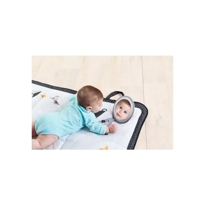 Baby engaged in play on the spacious Tiny Love Magical Tales Super Mat