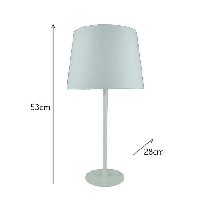 Newport White Lamp Simple All White Table Light Stand