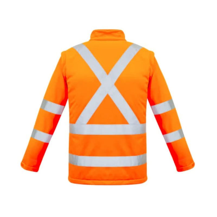 Syzmik Unisex Hi Vis 2 In 1 X Back Soft Shell Rail Reflective X Tape Jacket - Shopica Pty Ltd