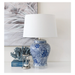 Porcelain Blue and White Table Lamp Floral Print Night Stand - Shopica Pty Ltd