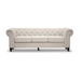 Sturdy timber leg detail of the plush Beige Manchester 3 Seater Sofa