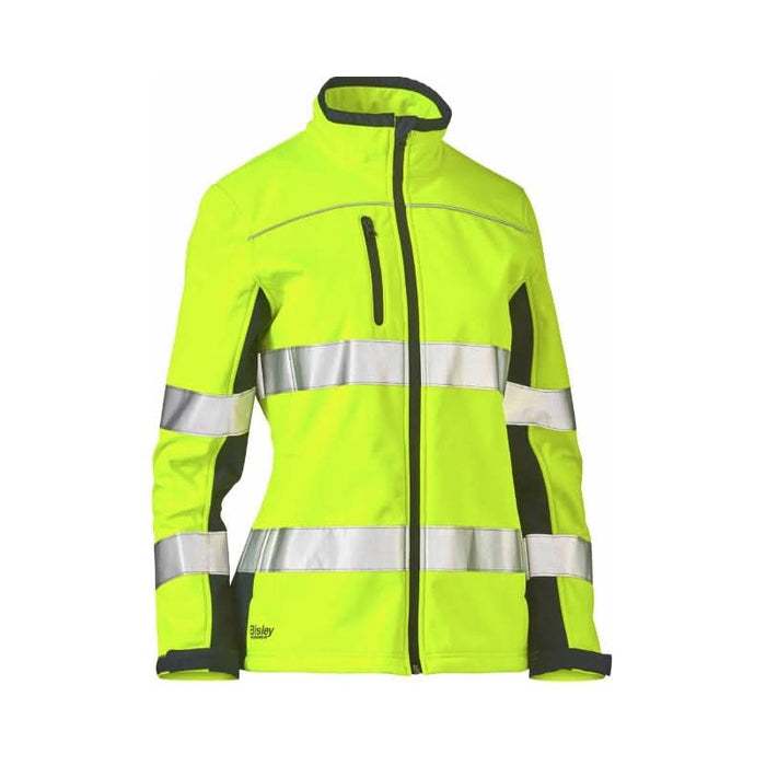 Bisley Womens Reflective Taped Two Tone Hi Vis Soft Shell Jacket - Shopica Pty Ltd