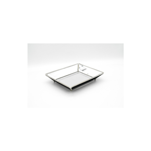 Elegant bevelled mirror tray with a touch of silver gleam