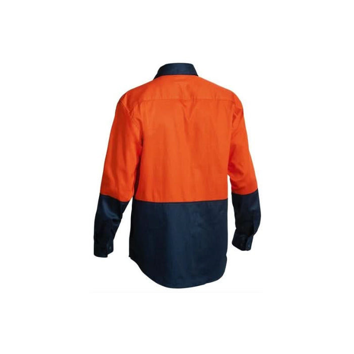 Bisley 2 Tone Long Sleeve Hi Vis Drill Shirt - Shopica Pty Ltd