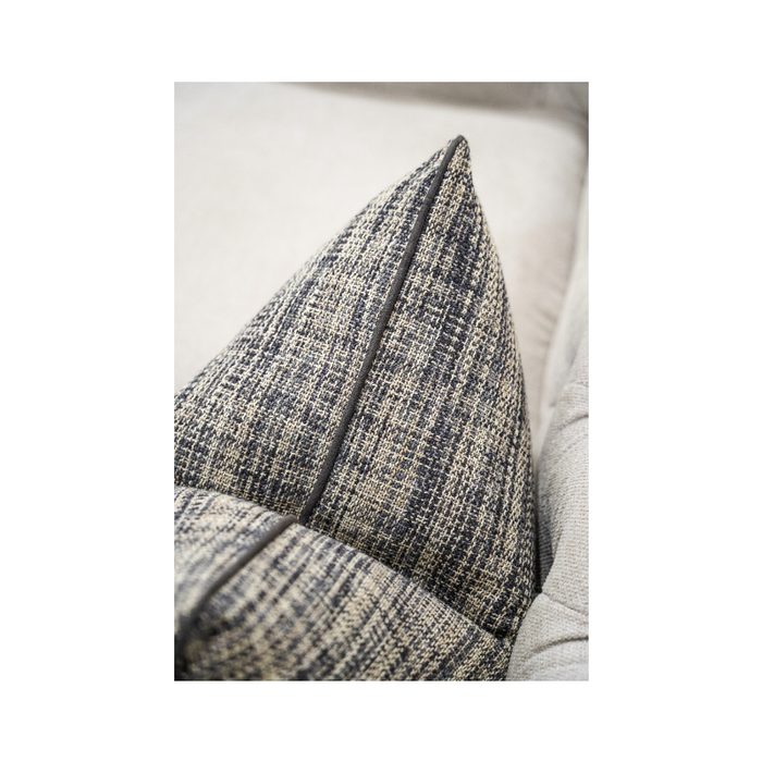 Sophisticated Serenity: Grey Cotton Classic Pattern Feather Cushion