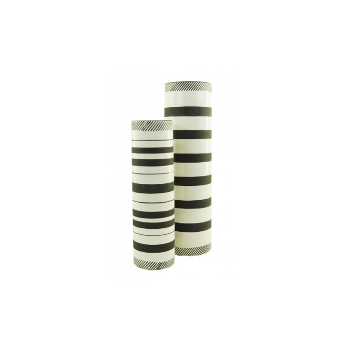 Elegant Black and White Tribal Vase, available in two sizes.