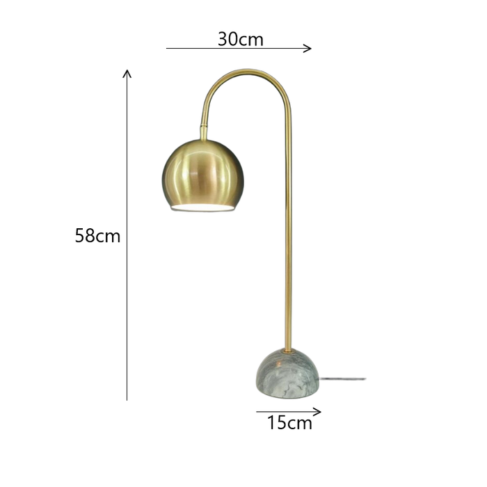 Boutique Down Lamp Gold Brass Marble Base Table Lamp - Shopica Pty Ltd