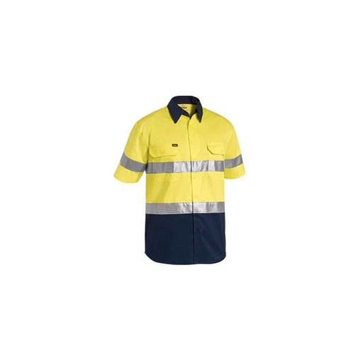 Bisley 3M Taped Two Tone Short Sleeve Hi Vis Cool Lightweight Shirt - Shopica Pty Ltd