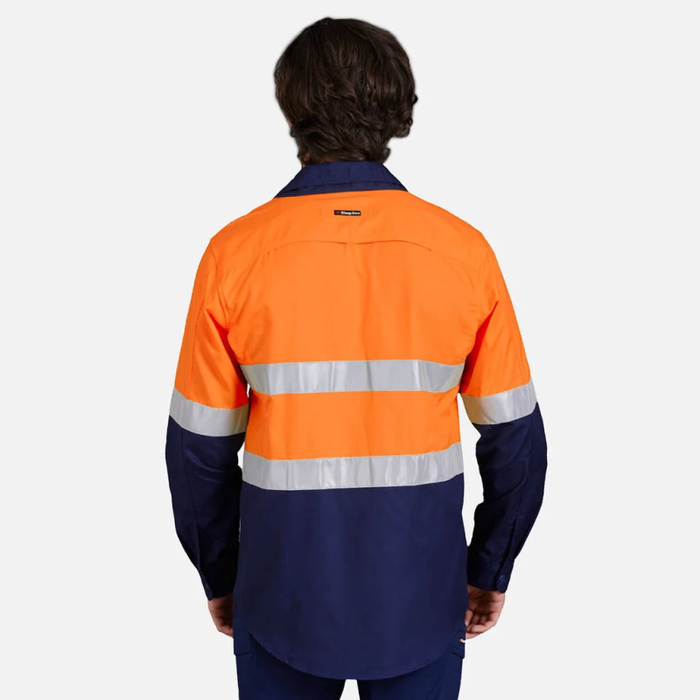 King Gee Workcool 2 Hi-Vis Reflective Spliced Shirt Long Sleeve - Shopica Pty Ltd