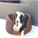High-edge brown diamond checked design dog bed for ultimate pet comfort.