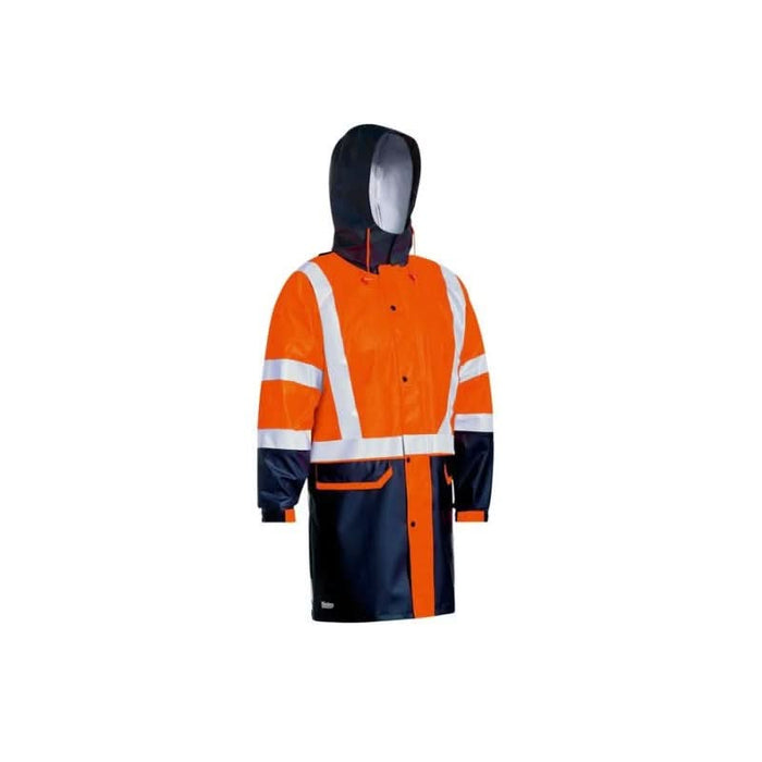 Bisley Taped Two Tone Hi-Vis Stretch Reflective Taped Day Night PU Rain Coat Jacket - Shopica Pty Ltd