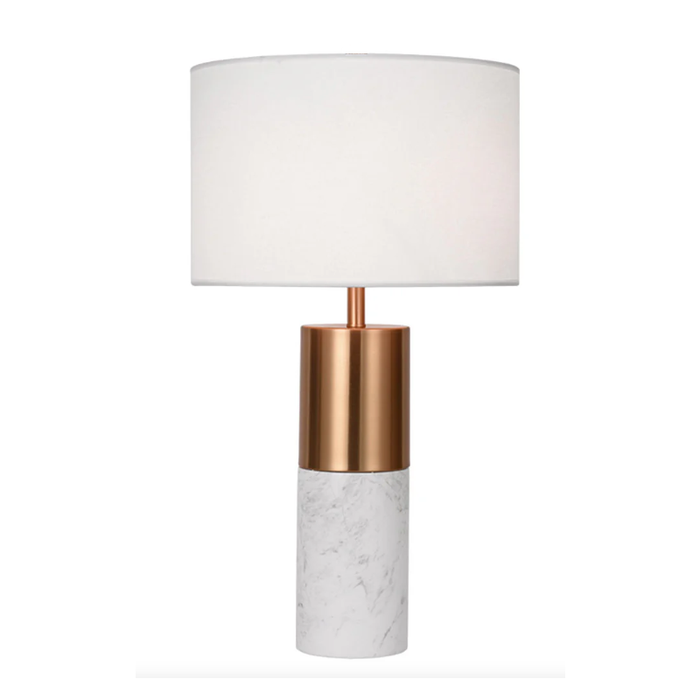 Gold and Marble Round Base Table Lamp With a round shade White Or Black - Shopica Pty Ltd