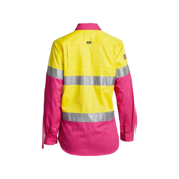 Bisley Women's Taped Hi Vis Cool Lightweight Long Sleeve Drill Shirt