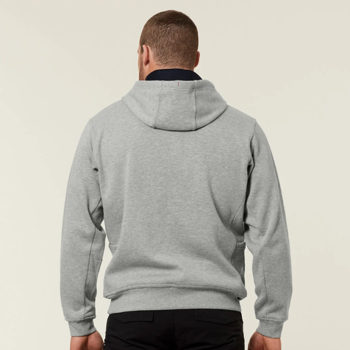 Hard Yakka Black Brushed Fleece Hoddie Tradie Work Jumper