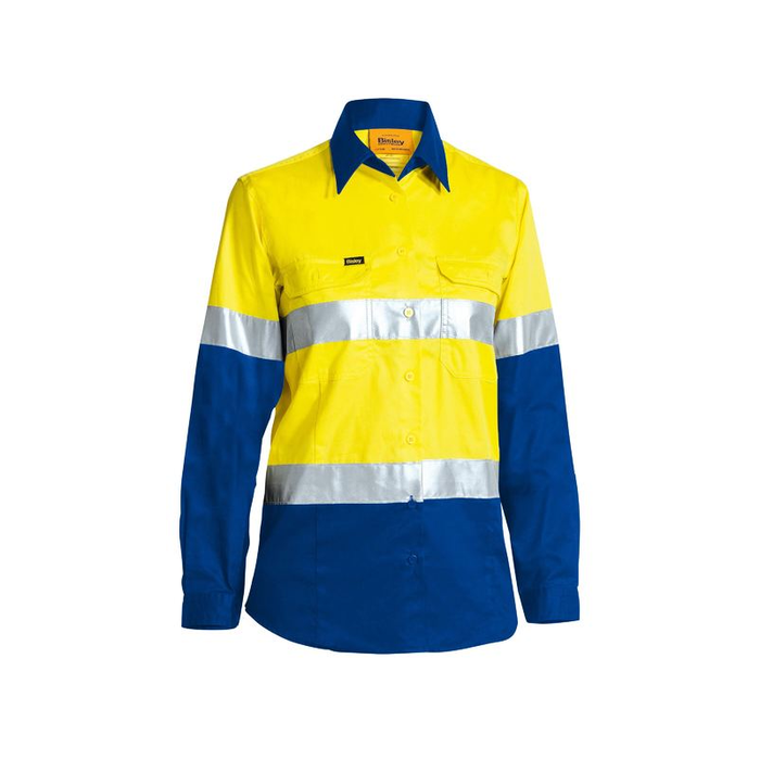 Bisley Women's Taped Hi Vis Cool Lightweight Long Sleeve Drill Shirt