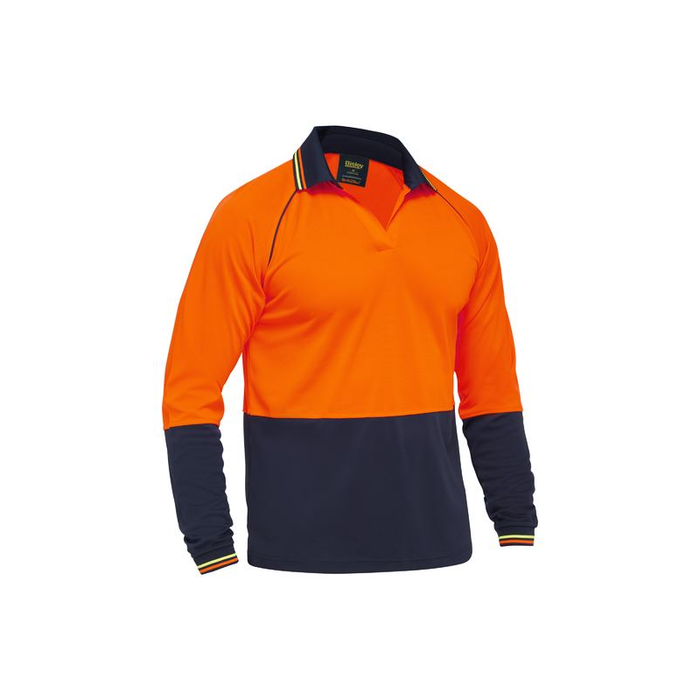 Bisley Two Tone Hi Vis Long Sleeve Polo