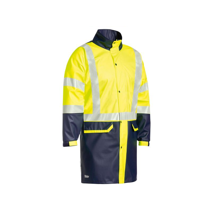 Bisley Taped Two Tone Hi-Vis Stretch Reflective Taped Day Night PU Rain Coat Jacket