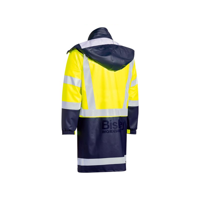 Bisley Taped Two Tone Hi-Vis Stretch Reflective Taped Day Night PU Rain Coat Jacket