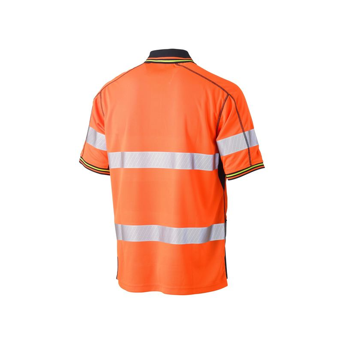 Bisley Taped Two Tone Hi Vis Polyester Mesh Short Sleeve 3M Reflective Tape Polo Shirt