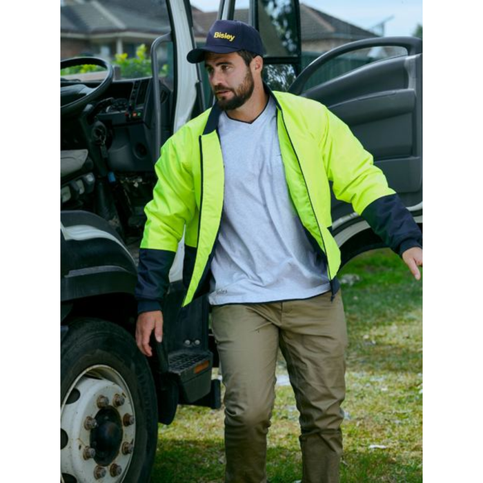 Bisley Two Tone Hi Vis Waterproof Bomber Jacket