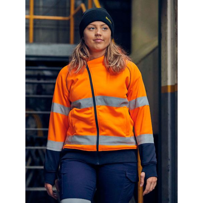 Bisley Womens Taped Hi Vis Day/Night 3M Reflective Tape Fleece Hoodie