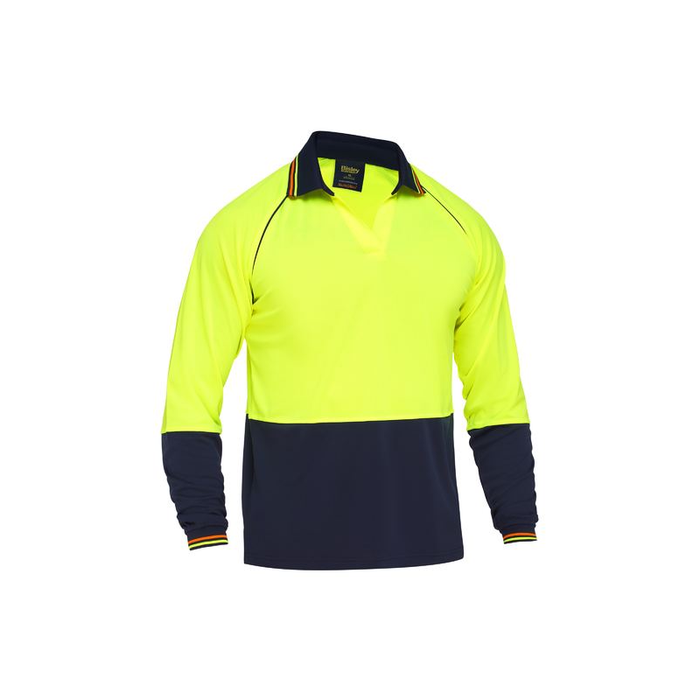 Bisley Two Tone Hi Vis Long Sleeve Polo