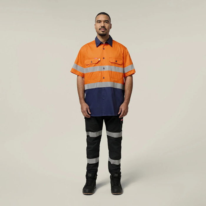 Hard Yakka Reflective Stretch Canvas Cargo Pant With Tape Tradie Work Pants