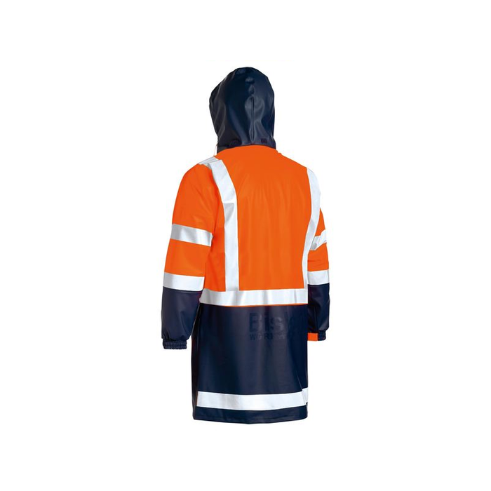 Bisley Taped Two Tone Hi-Vis Stretch Reflective Taped Day Night PU Rain Coat Jacket