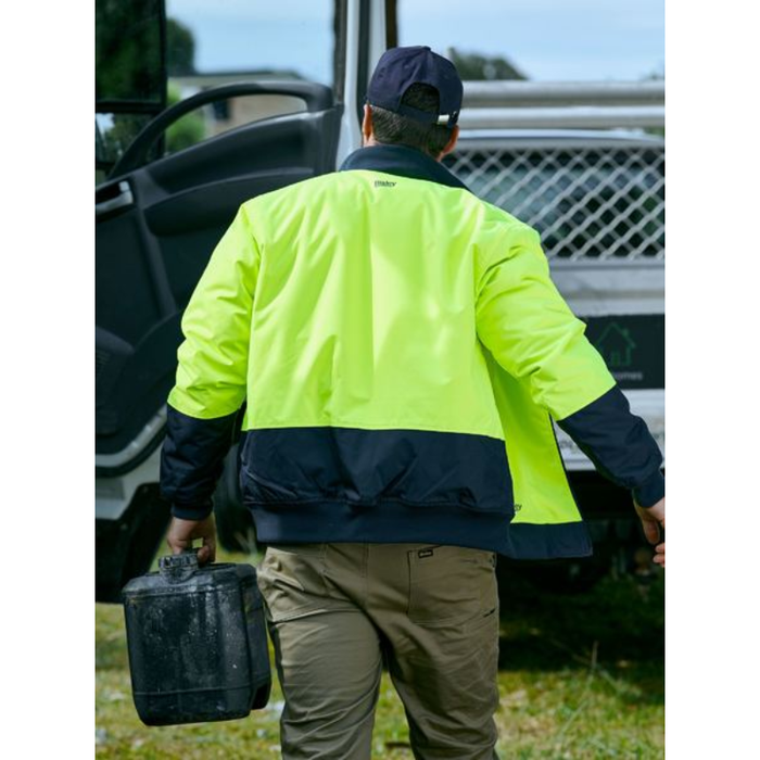 Bisley Two Tone Hi Vis Waterproof Bomber Jacket