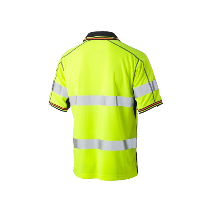 Bisley Taped Two Tone Hi Vis Polyester Mesh Short Sleeve 3M Reflective Tape Polo Shirt