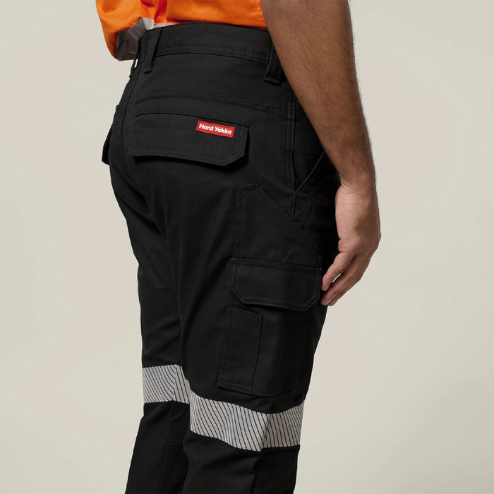 Hard Yakka Reflective Stretch Canvas Cargo Pant With Tape Tradie Work Pants