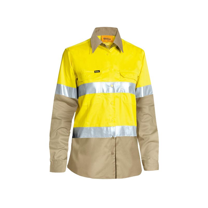 Bisley Women's Taped Hi Vis Cool Lightweight Long Sleeve Drill Shirt