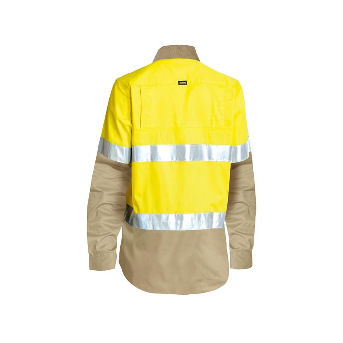 Bisley Women's Taped Hi Vis Cool Lightweight Long Sleeve Drill Shirt