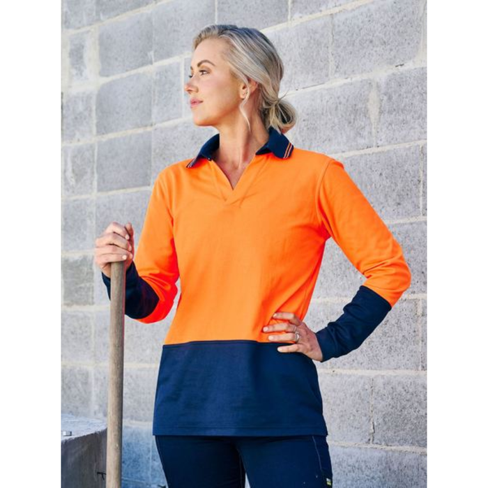 Bisley Women's Hi Vis V-neck Polo