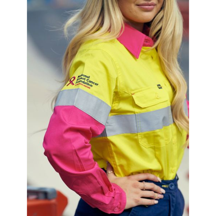 Bisley Women's Taped Hi Vis Cool Lightweight Long Sleeve Drill Shirt