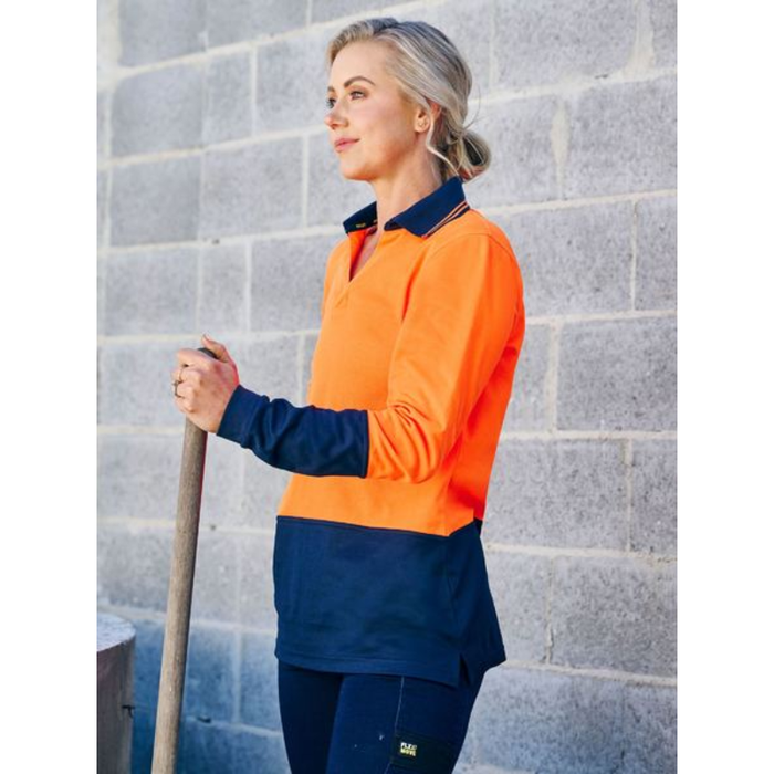 Bisley Women's Hi Vis V-neck Polo