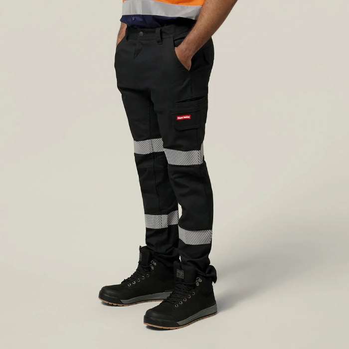 Hard Yakka Reflective Stretch Canvas Cargo Pant With Tape Tradie Work Pants