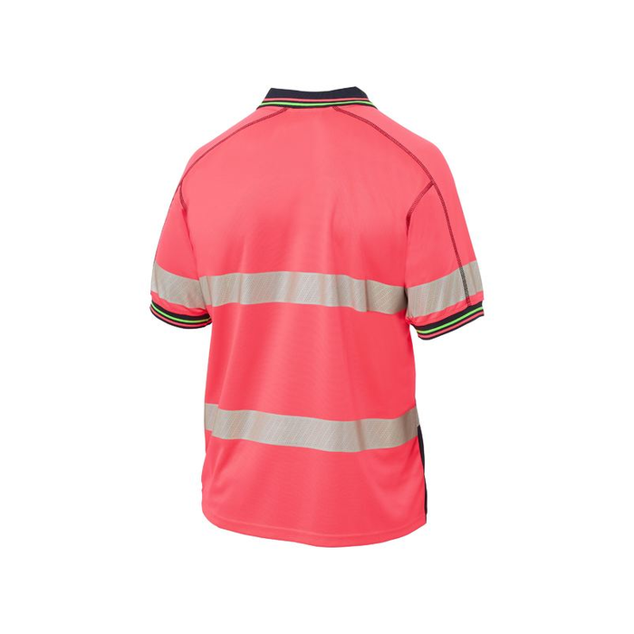 Bisley Taped Two Tone Hi Vis Polyester Mesh Short Sleeve 3M Reflective Tape Polo Shirt