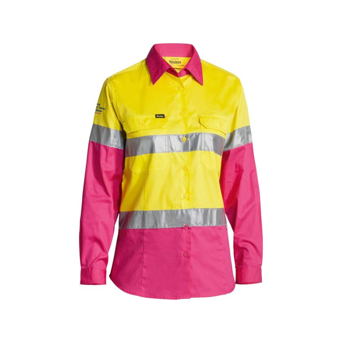 Bisley Women's Taped Hi Vis Cool Lightweight Long Sleeve Drill Shirt