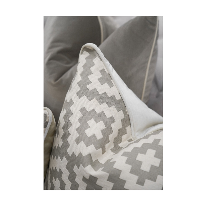 Zoomed-in texture showcasing the high-quality fabric blend of the cushion cover